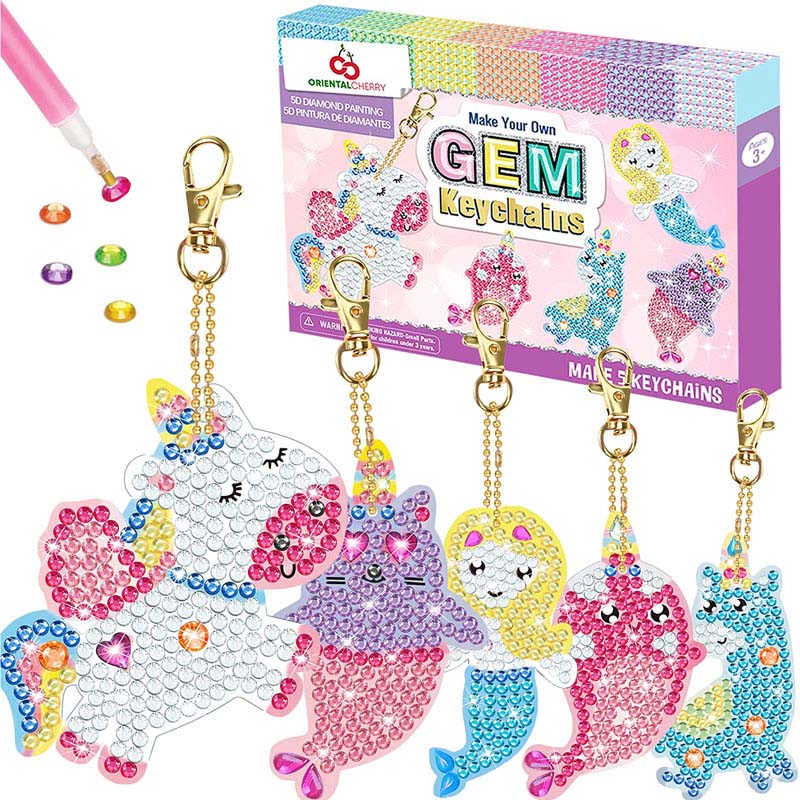 5D Diamond Keychains Kids Crefftau Celf DIY