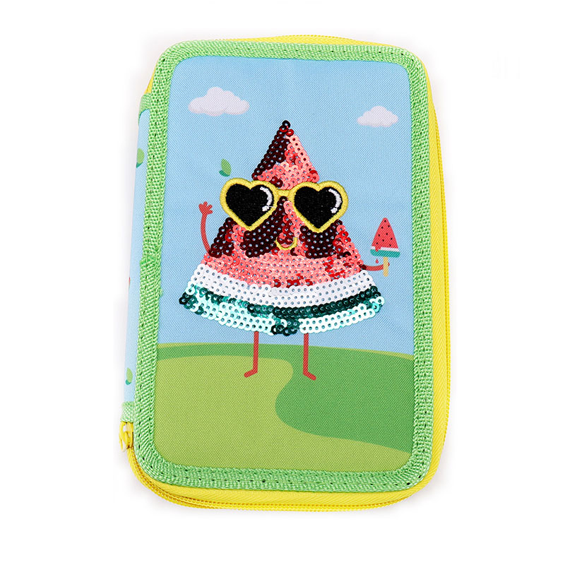 Bag Pensil Dwbl Watermelon Ffasiwn Ciwt i Blant