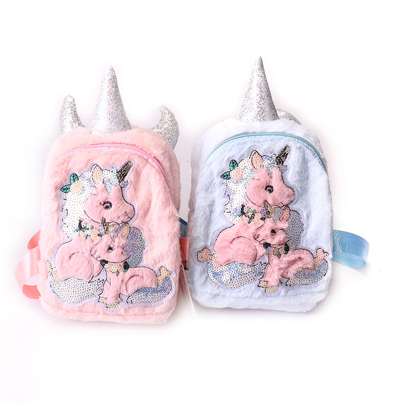 Bag Ysgol Myfyriwr Plush Unicorn